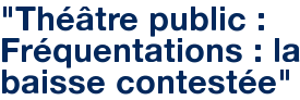 "Théâtre public : Fréquentations : la baisse contestée"