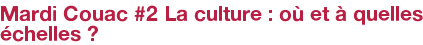 Mardi Couac #2 La culture : où et à quelles échelles ?