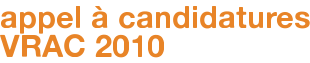 appel à candidatures VRAC 2010