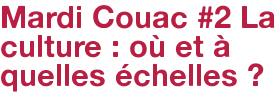 Mardi Couac #2 La culture : où et à quelles échelles ?